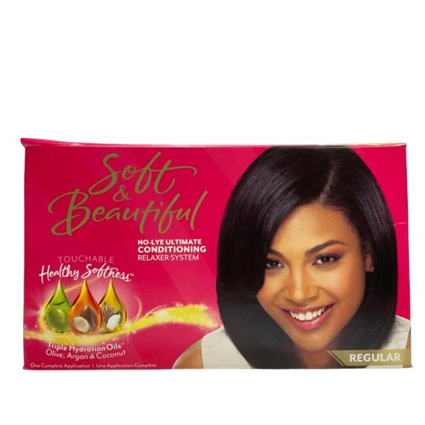 Défrisant Soft & Beautiful Sans Soude – Kit Crème Soin (No-Lye Relaxer System)
