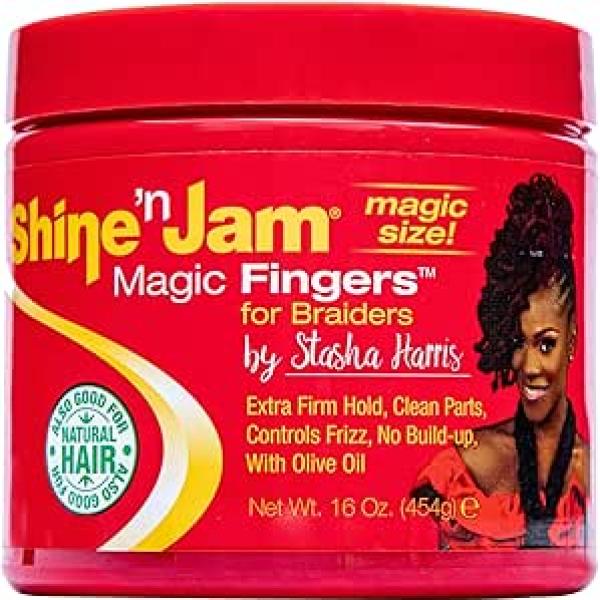 Gel de Coiffage Ampro Shine ’n Jam Magic Fingers Edge Magic – Fixation Extrême – 454 g (16 oz)