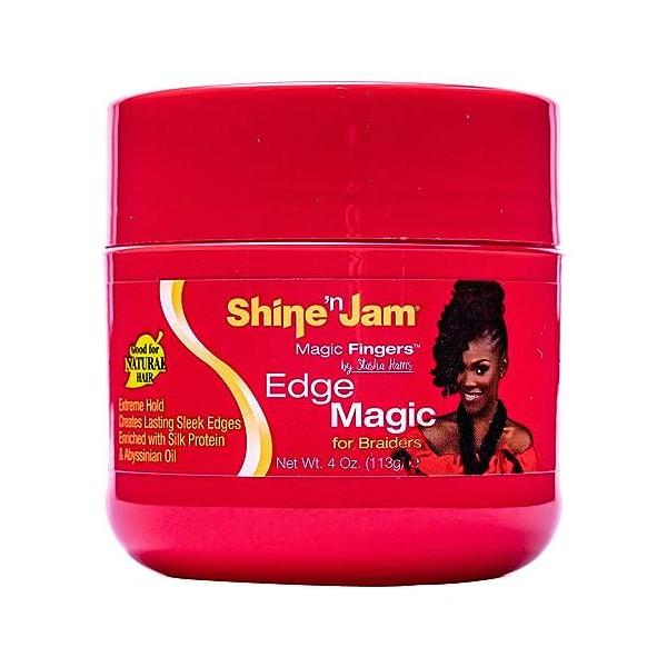 Gel Coiffant Ampro Shine ’n Jam Edge Magic – Fixation Extrême – 113 g (4 oz)