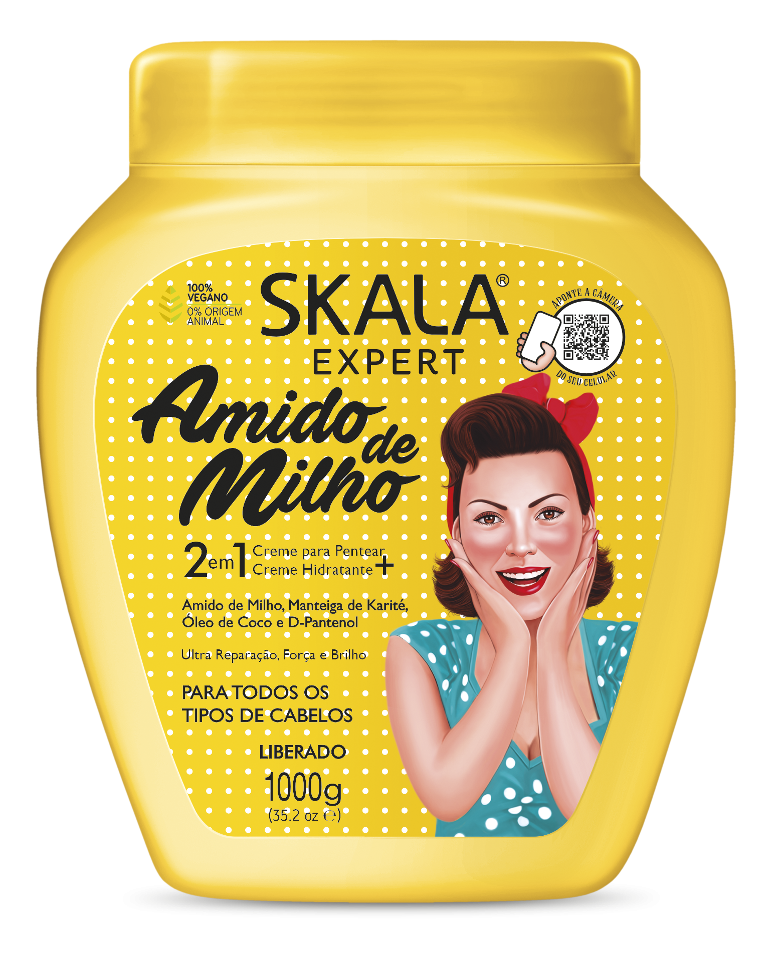 Skala Amido de Skala Amido de Milho Masque Ultra Hydratant pour Cheveux Secs et Abîmés